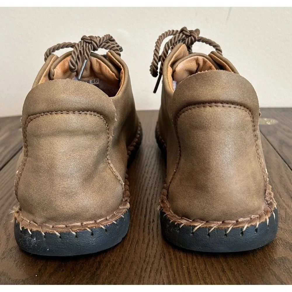 Sport Show Fashion Oxford Leather Shoes Moccasin-gommino Warm Winter Size 13